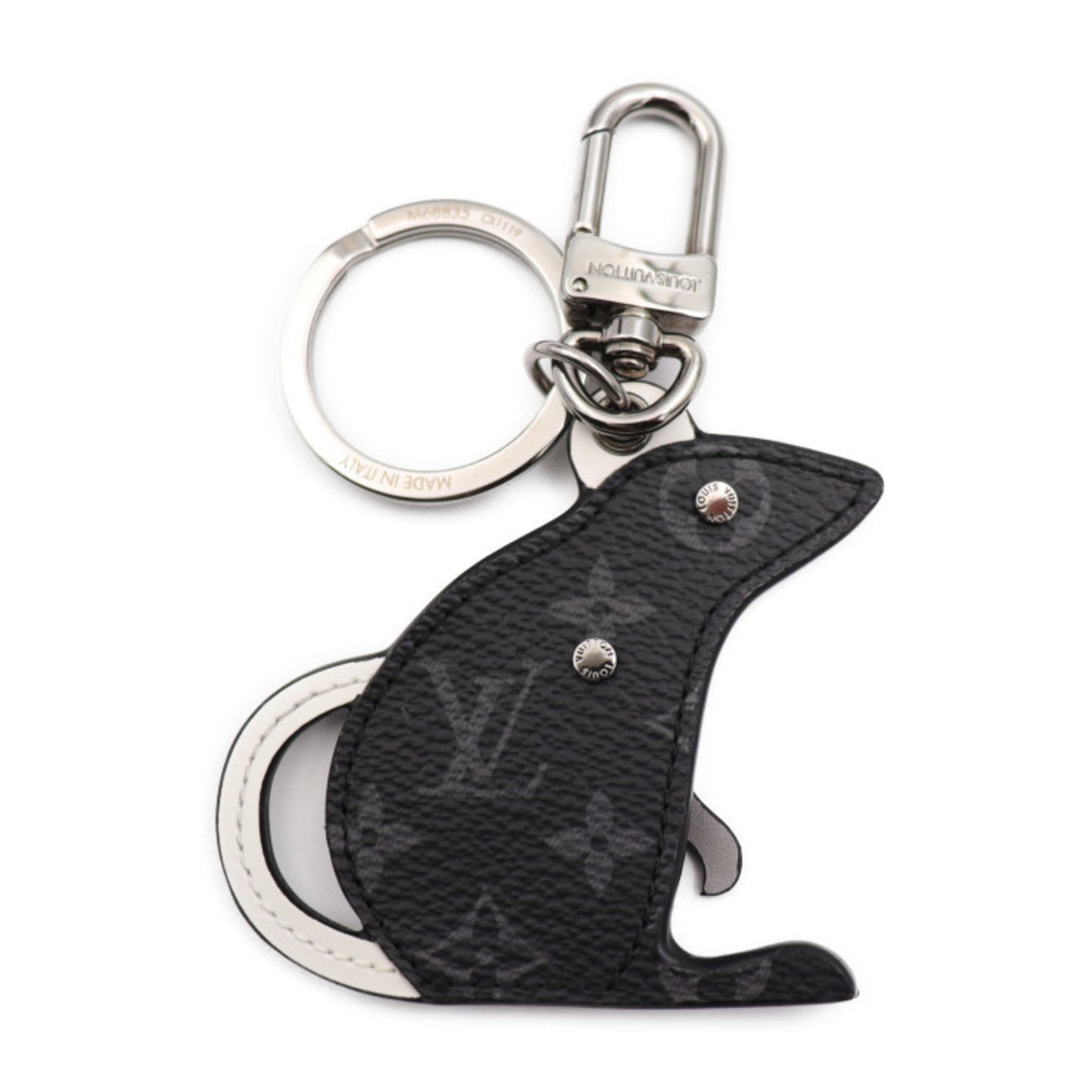 Louis Vuitton    Leather Monogram Eclipse Keyring