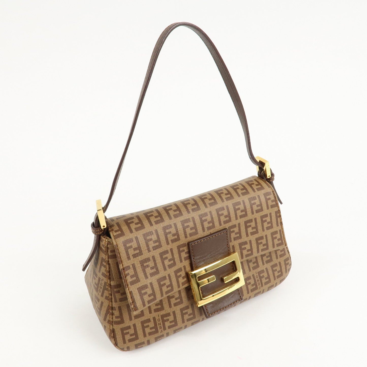 FENDI Zucchino Mini Mamma Baguette PVC Leather Hand Bag 8BR180