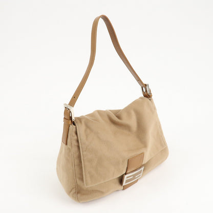 FENDI Mamma Baguette Cashmere Leather Shoulder Bag 26325