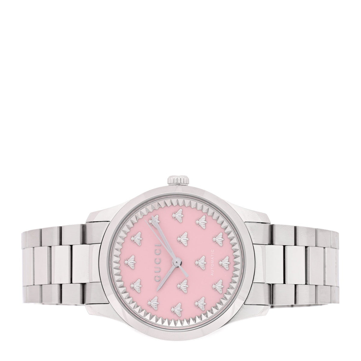 Stainless Steel 38mm G-Timeless Bee Automatic Watch Pink