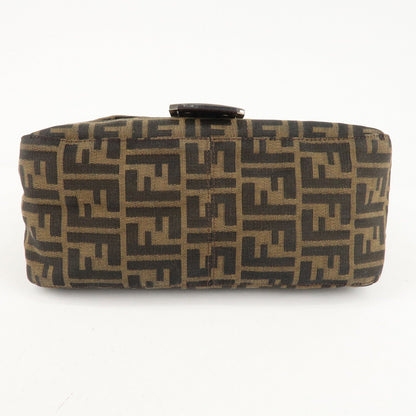 FENDI Mamma Baguette Zucca Canvas Leather Shoulder Bag 26325