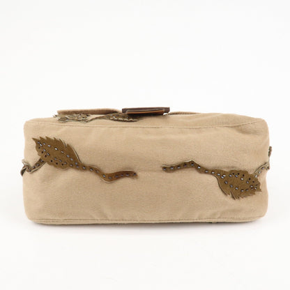 FENDI Mamma Baguette Wool Unborn Calf Shoulder Bag 26325