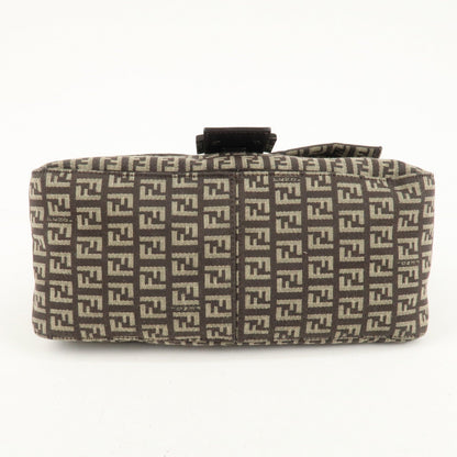 FENDI Mamma Bucket Zucchino Canvas Leather Shoulder Bag 8BR001