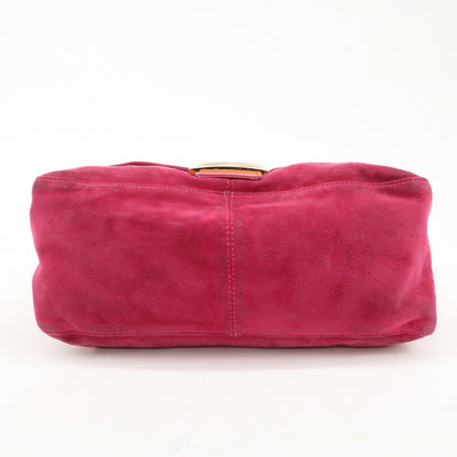 FENDI Mamma Baguette Suede Leather Shoulder Bag 26325
