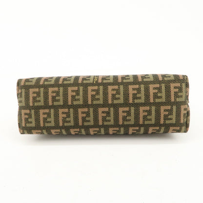 FENDI Zucca Canvas Leather Pouch Mini Bag Khaki Brown 7N0037
