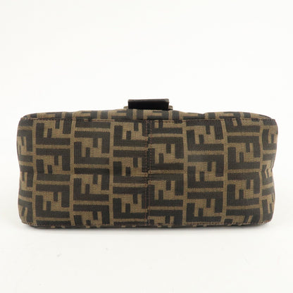 FENDI Mamma Baguette Zucca Canvas Leather Shoulder Bag 26325