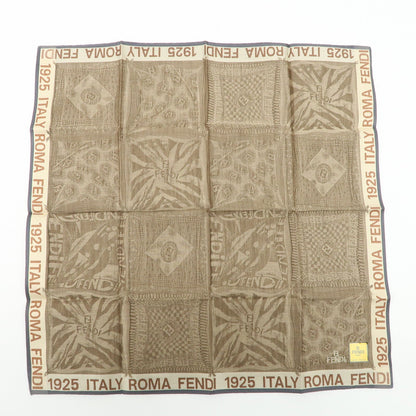 FENDI Set of 5 Cotton 100% Handkerchief Brown Beige Yellow White