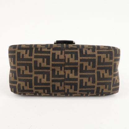 FENDI Mamma Baguette Zucca Canvas Leather Shoulder Bag 26325