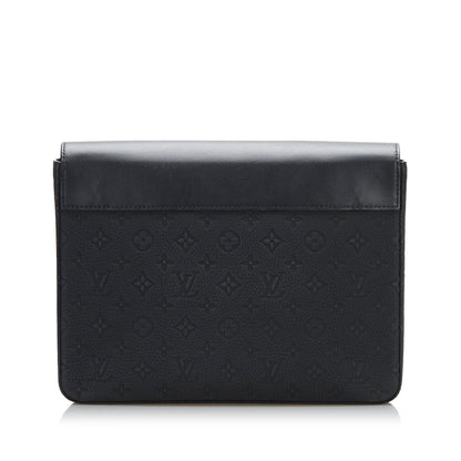 Black Louis Vuitton Monogram Taurillon Pochette Steamer Clutch Bag