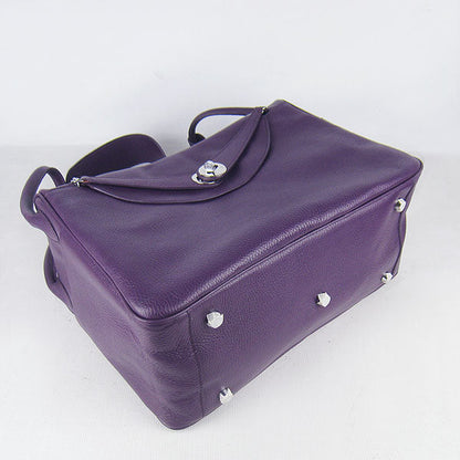 Luxury Hermes Lindy 34Cm Handbag 6208 Purple Silver