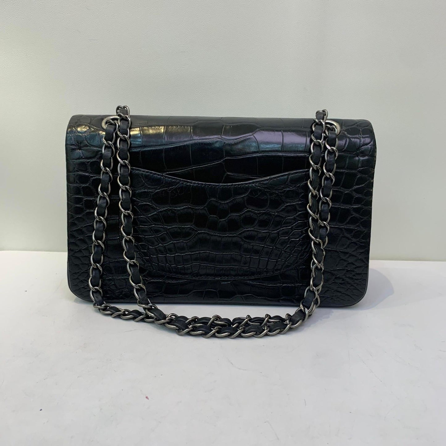 Chanel Black Alligator Medium Double Flap