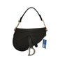 Dior Saddle Mini Silk Satin Handbag Black with crystals