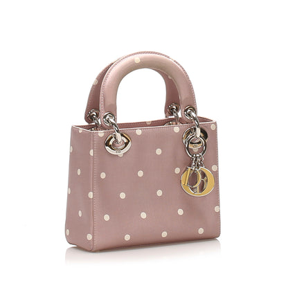Dior Lady Dior Nylon Leather Shoulder Bag