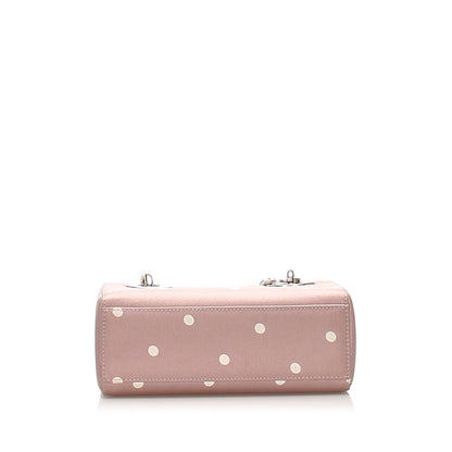 Dior Lady Dior Nylon Leather Shoulder Bag