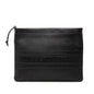 Black Dior Logo Embossed Leather Clutch