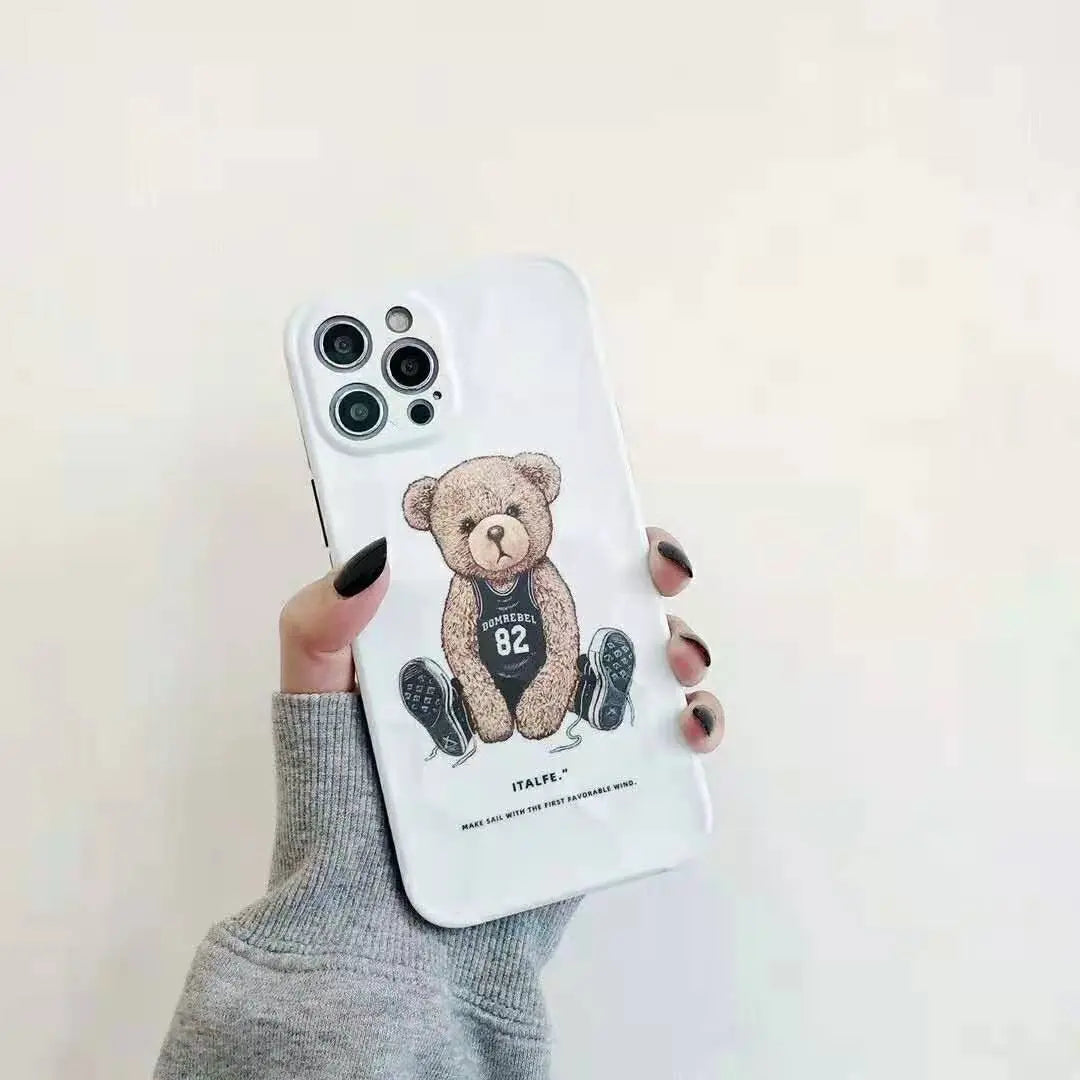 3D Cute baby bear soft phone case