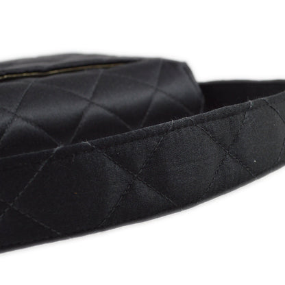 Chanel Black Satin Mini Classic Square Flap Handbag