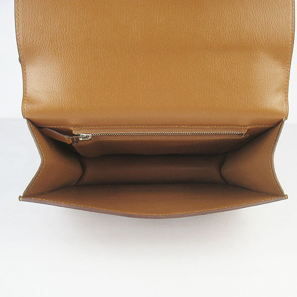 Luxury Hermes Constance Cowskin Leather Bag Light Coffee Silver