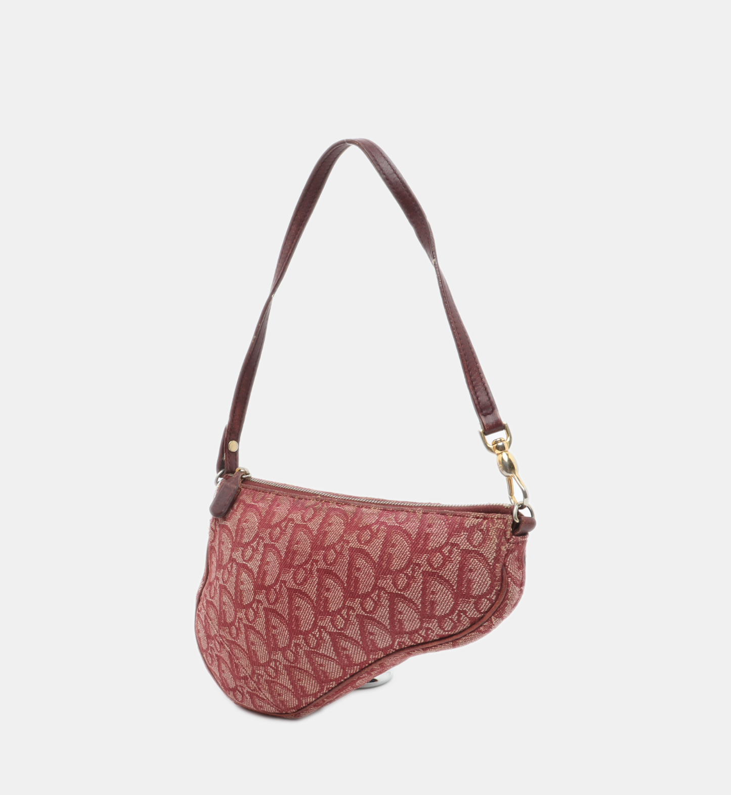 Dior Trotter Mini Saddle bag Burgundy Red Oblique
