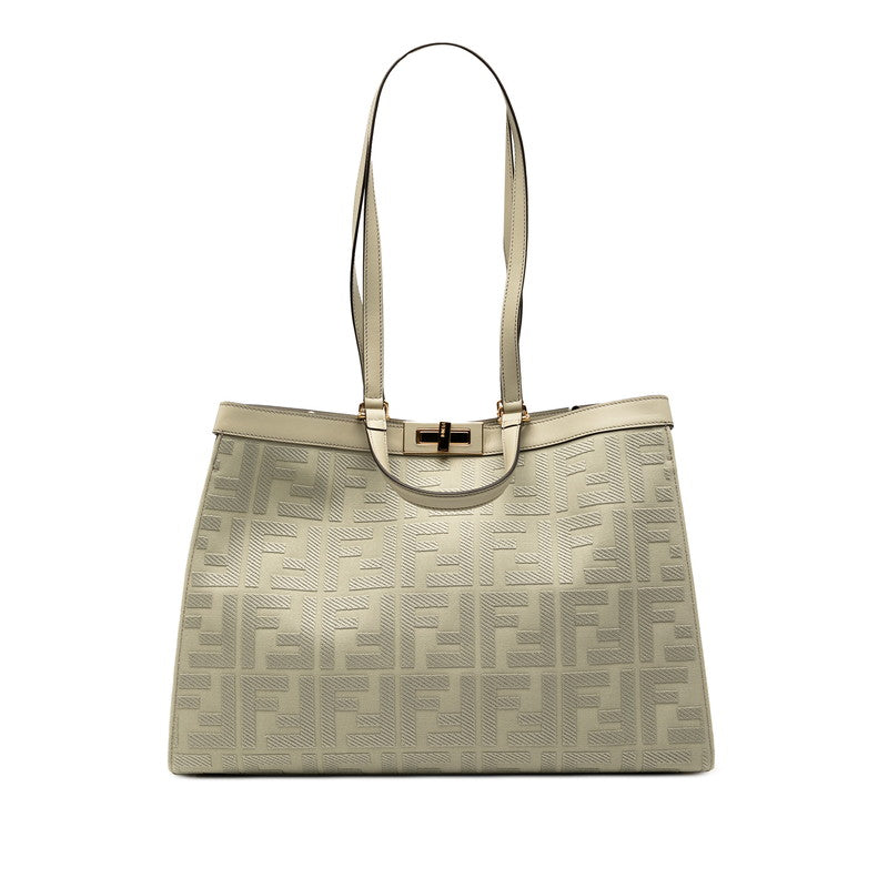 Fendi Ecktote Zucca Canvas Leather 2Way Bag