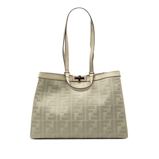 Fendi Ecktote Zucca Canvas Leather 2Way Bag