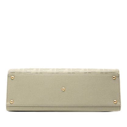 Fendi Ecktote Zucca Canvas Leather 2Way Bag