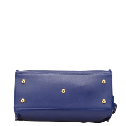Saint Laurent YSL Logo Petit Cabas Leather 2Way Bag