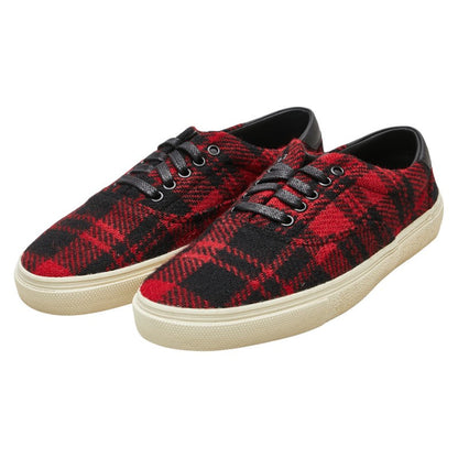 Saint Laurent Check Tweed Leather Sneaker