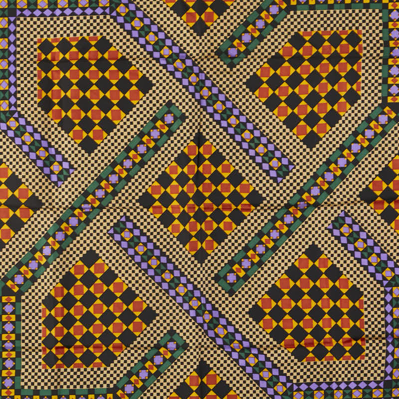 Saint Laurent Geometric Pattern Silk Scarf