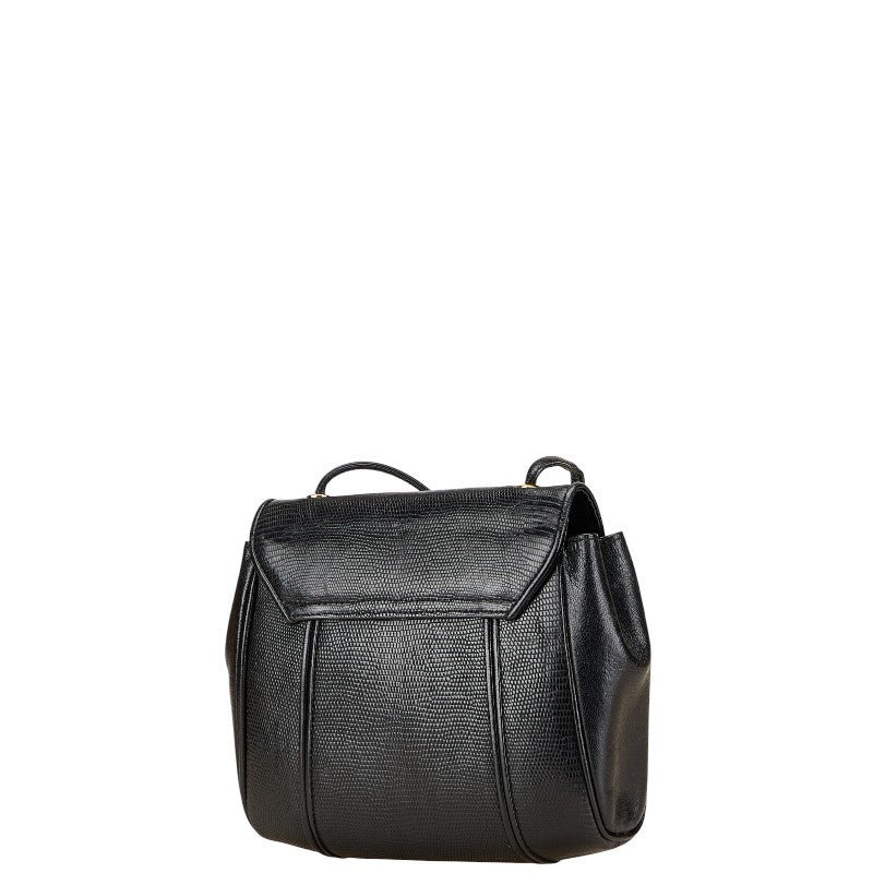 Saint Laurent Lizard Embossed Leather Shoulder Bag