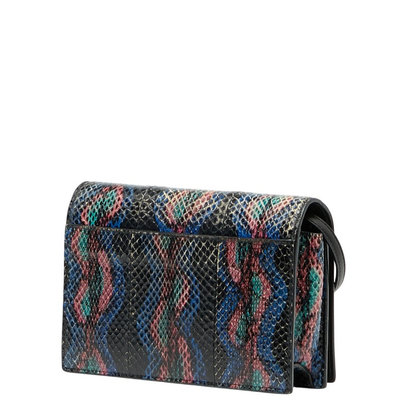 Saint Laurent YSL Logo Python Leather Shoulder Bag
