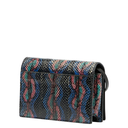 Saint Laurent YSL Logo Python Leather Shoulder Bag