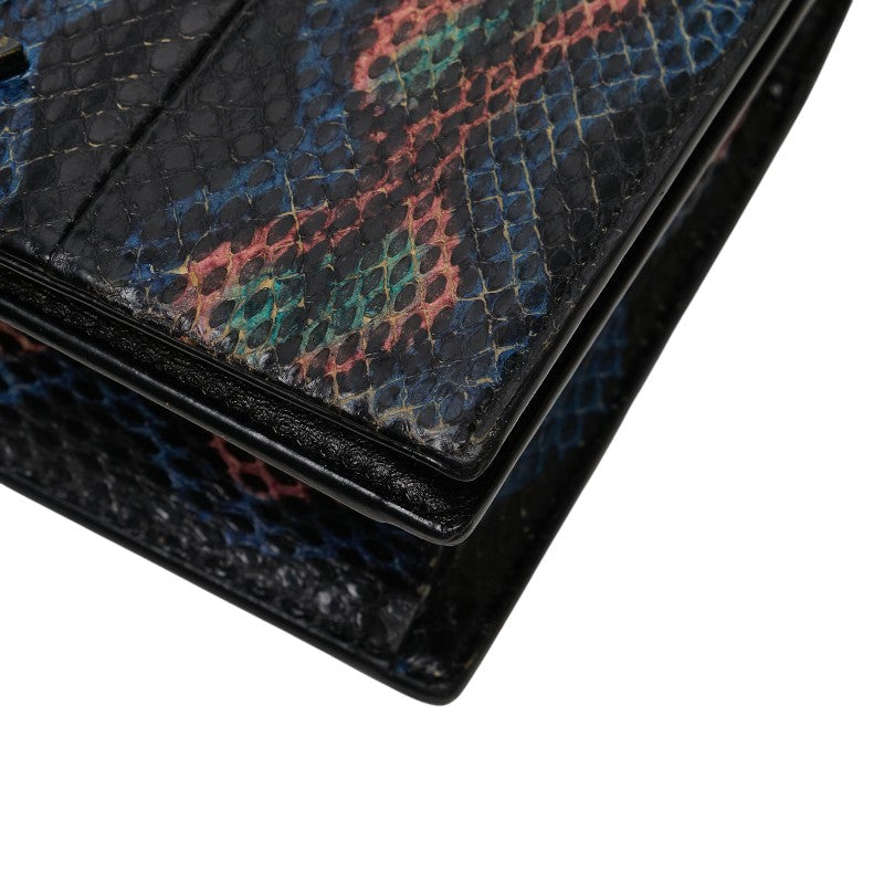 Saint Laurent YSL Logo Python Leather Shoulder Bag