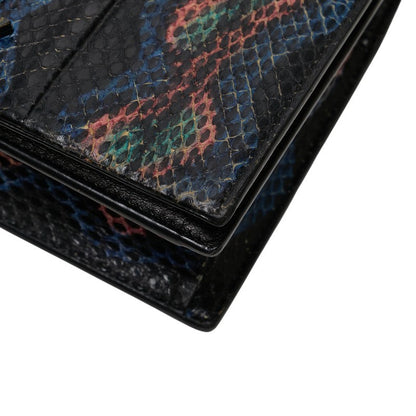 Saint Laurent YSL Logo Python Leather Shoulder Bag