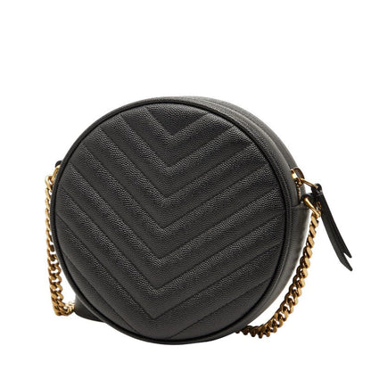 Saint Laurent Vinyle YSL Logo Calfskin Chain Shoulder Bag