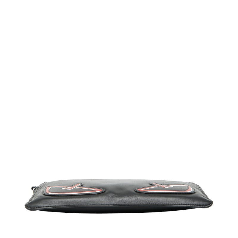 Fendi Monster Bugs Eye Leather Clutch Bag