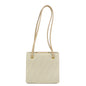 FENDI Zucca Canvas Leather Shoulder Bag Beige