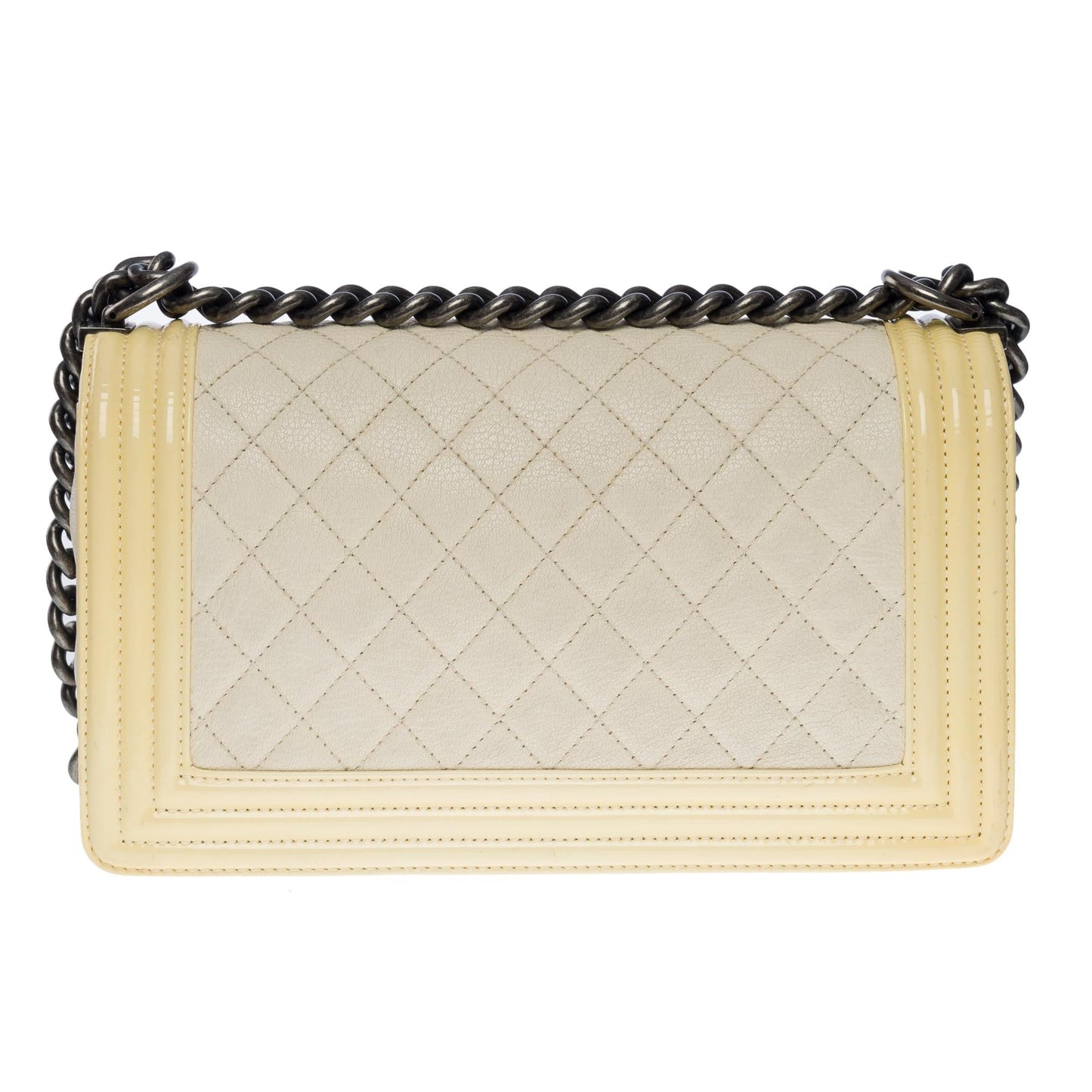 Chanel Boy Medium Caviar Leather Beige Shoulder Bag