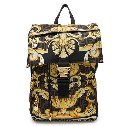 FENDI ?Fendace Backpack Black/Yellow7VZ066 Nylon