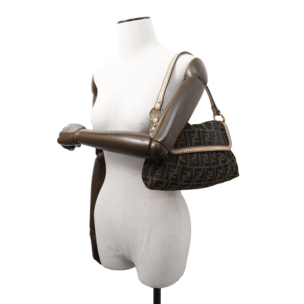 FENDI ?Zucca Pattern one belt Brown8BR445 Canvas Leather