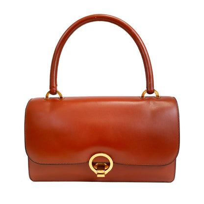 Luxury Hermes Box Calf Rust Lydia Bag W Gold Hardware