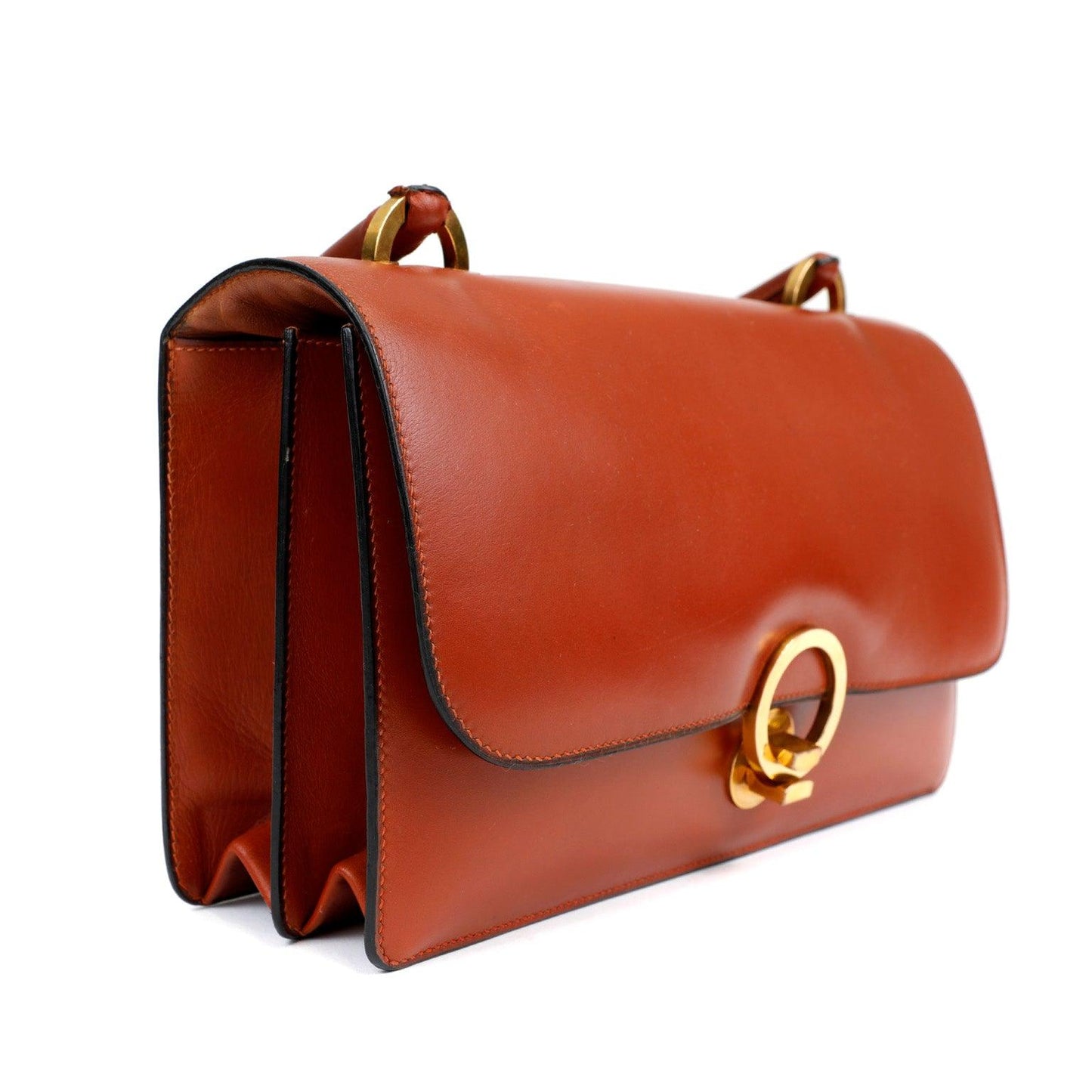 Luxury Hermes Box Calf Rust Lydia Bag W Gold Hardware