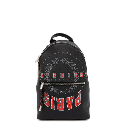 Dior Logo Backpack Black Leather