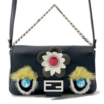 FENDI ?Monster Micro Bucket Shoulder Black8M0354 Leather