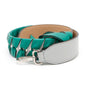 FENDI ?Strap You Ribbon Motif Light Gray/Green Leather