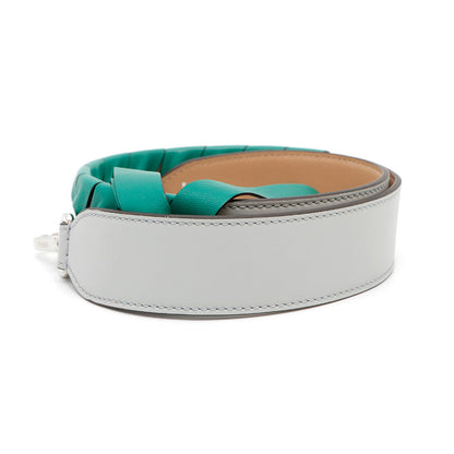 FENDI ?Strap You Ribbon Motif Light Gray/Green Leather