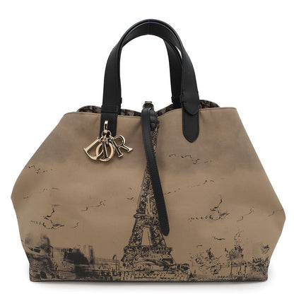 Dior Jules Oblique Tote Bag BeigeM2820OZBP Nylon Leather Size Large