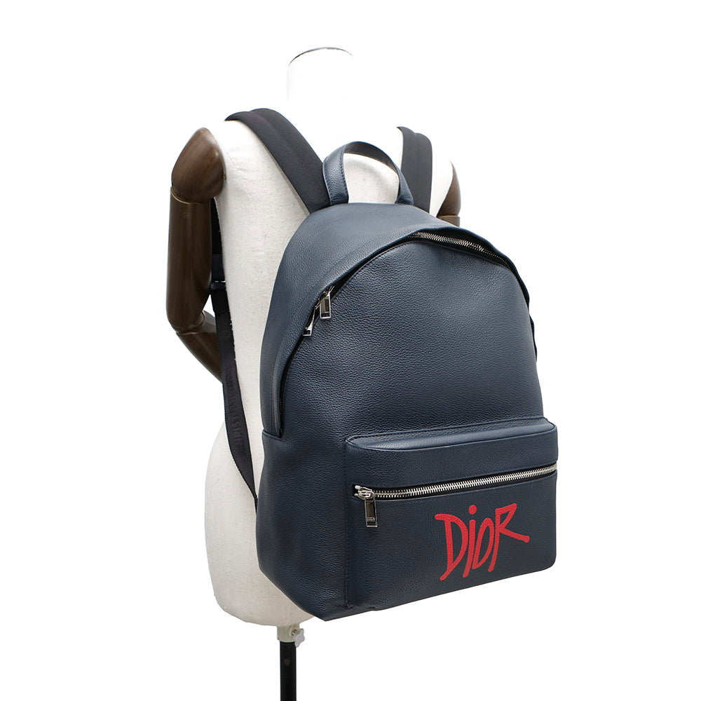 Dior Backpack St 1?4ssy collaboration Navy Leather