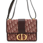 Dior Oblique Montaigne Shoulder Bag Bordeaux Canvas Leather