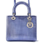 Dior Lady Dior 2WAY Handbag MetalicPurple Leather Size Medium